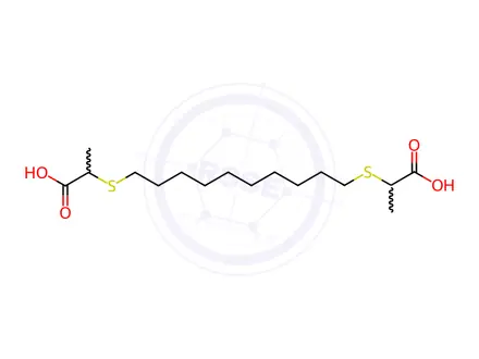Chemical structure of 2-[10-(1-carboxyethylsulfanyl)decylsulfanyl]propanoic acid