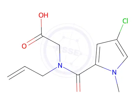 Chemical structure of N-allyl-N-(4-chloro-1-methyl-1H-pyrrole-2-carbonyl)glycine