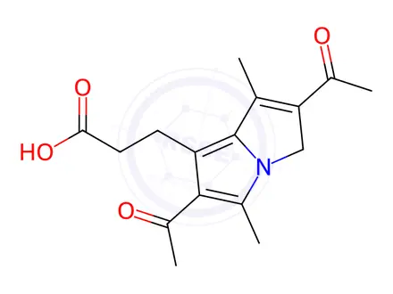 Chemical structure of 3-(2,6-Diacetyl-1,5-dimethyl-3H-pyrrolizin-7-yl)propanoic acid