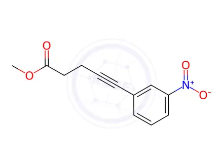 Chemical structure of 5-(3-nitrophenyl)pent-4-ynoic acid methyl ester