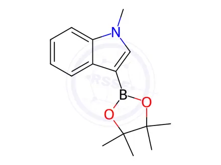 Chemical structure of 1-Methyl-3-(4,4,5,5-tetramethyl-1,3,2-dioxaborolan-2-yl)indole