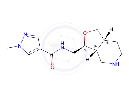 Chemical structure of 1-Methyl-N-(((3S,3Ar,7Ar)-Octahydrofuro[3,4-C]Pyridin-3-Yl)Methyl)-1H-Pyrazole-4-Carboxamide