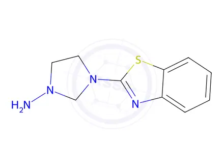 Chemical structure of 1-Imidazolidinamine,3-(2-benzothiazolyl)-(9CI)