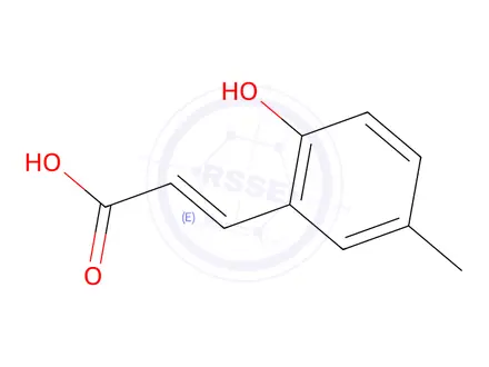 Chemical structure of (E)-3-(2-hydroxy-5-methylphenyl)acrylic acid