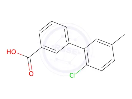 Chemical structure of 2'-Chloro-5'-methyl-[1,1'-biphenyl]-3-carboxylic acid