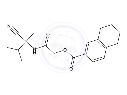 Chemical structure of 2-((2-Cyano-3-methylbutan-2-yl)amino)-2-oxoethyl 5,6,7,8-tetrahydronaphthalene-2-carboxylate