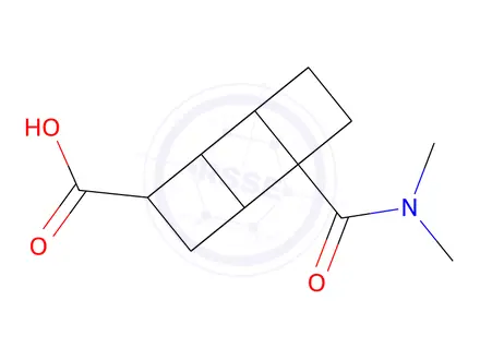 Chemical structure of 4-(Dimethylcarbamoyl)cubane-1-carboxylic acid
