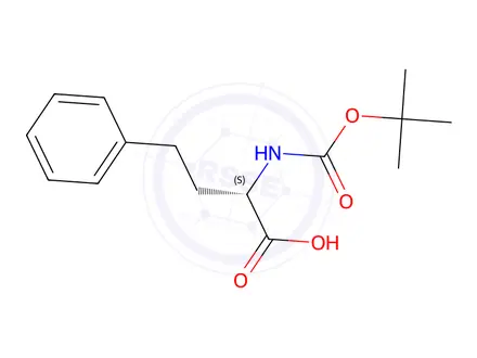 Chemical structure of (S)-2-((tert-butoxycarbonyl)amino)-4-phenylbutanoic acid