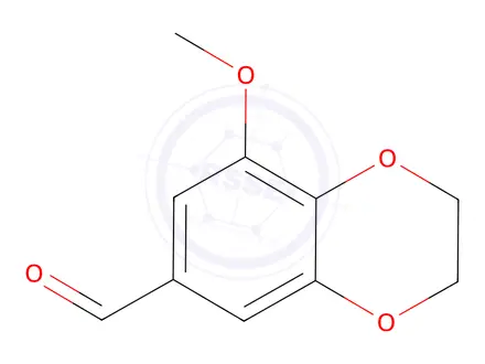 Chemical structure of 8-Methoxy-2,3-dihydro-1,4-benzodioxine-6-carbaldehyde