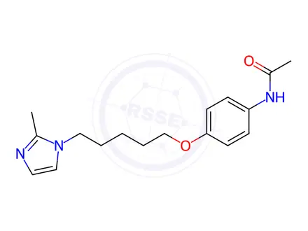 Chemical structure of N-(4-((5-(2-Methyl-1H-imidazol-1-yl)pentyl)oxy)phenyl)acetamide