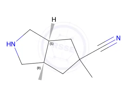 Chemical structure of (3AR,6aS)-5-methyloctahydrocyclopenta[c]pyrrole-5-carbonitrile