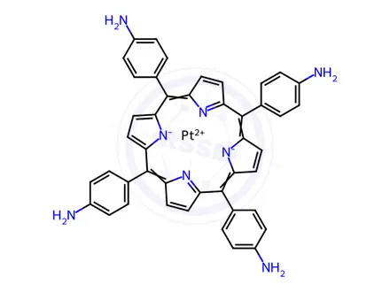 Chemical structure of 5,10,15,20-Tetrakis-(4-aminophenyl)porphyrin-pt(ii)
