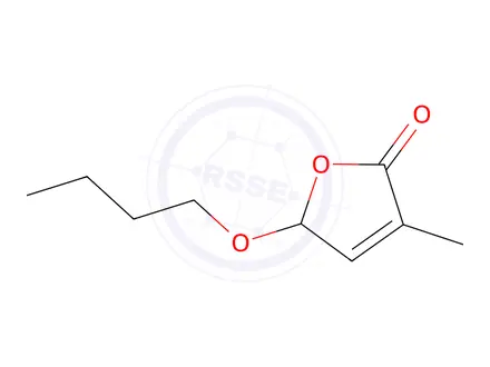 Chemical structure of Furan Impuirty 1 (5-Butoxy-3-Methyl-2(5H)-Furanone)
