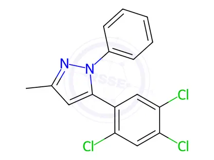 Chemical structure of 3-Methyl-1-phenyl-5-(2,4,5-trichlorophenyl)-1H-pyrazole