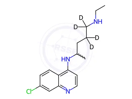 Chemical structure of Desethyl Chloroquine-d4
