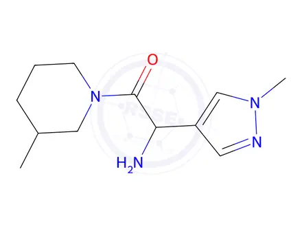 Chemical structure of 2-Amino-2-(1-methyl-1H-pyrazol-4-yl)-1-(3-methylpiperidin-1-yl)ethan-1-one