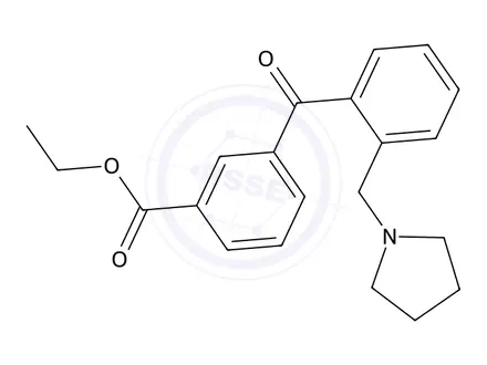 Chemical structure of Ethyl 3-(2-(pyrrolidin-1-ylmethyl)benzoyl)benzoate