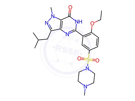 Chemical structure of Sildenafil EP Impurity A (Sildenafil USP Related Compound A, Isobutyl Sildenafil)