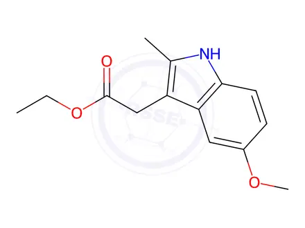 Chemical structure of Ethyl 2-(5-Methoxy-2-methyl-1H-indol-3-yl)acetate