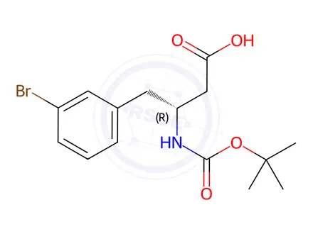 Chemical structure of Boc-(R)-3-Amino-4-(3-bromo-phenyl)-butyric acid