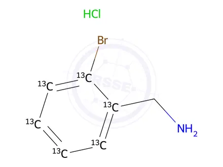 Chemical structure of 2-Bromobenzylamine-phenyl-<SUP>13</SUP>C<SUB>6</SUB> hydrochloride