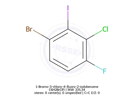 Chemical structure of 1-Bromo-3-chloro-4-fluoro-2-iodobenzene