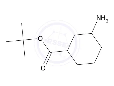 Chemical structure of cis + trans t-Butyl-3-aminocyclohexane carboxylate