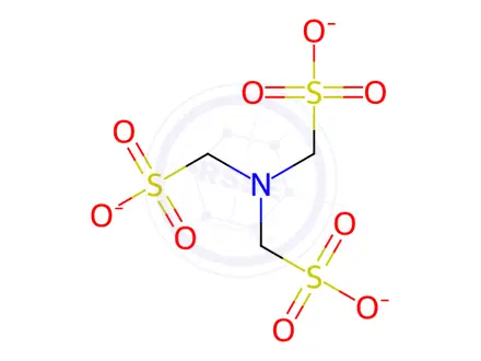 Chemical structure of trisodium nitrilotrimethanesulphonate