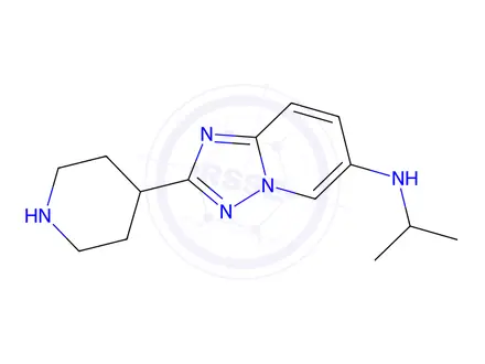 Chemical structure of N-Isopropyl-2-(piperidin-4-yl)-[1,2,4]triazolo[1,5-a]pyridin-6-amine