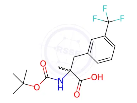 Chemical structure of N-Boc-3-(trifluoromethyl)-a-methyl-DL-phenylalanine