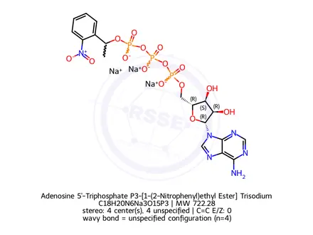 Chemical structure of Adenosine 5'-Triphosphate P3-[1-(2-Nitrophenyl)ethyl Ester] Trisodium Salt