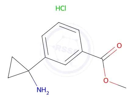 Chemical structure of Methyl 3-(1-aminocyclopropyl)benzoate hydrochloride