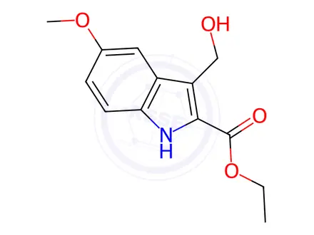 Chemical structure of Ethyl 3-(hydroxymethyl)-5-methoxy-1H-indole-2-carboxylate