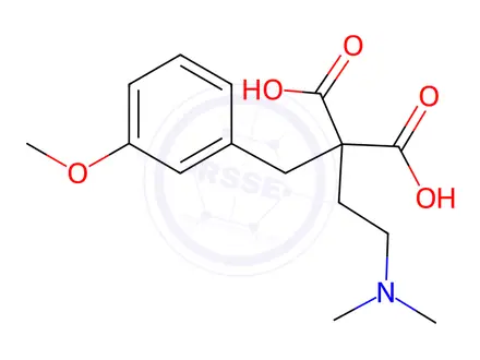 Chemical structure of 2-(2-(Dimethylamino)ethyl)-2-(3-methoxybenzyl)malonic Acid
