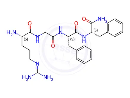 Chemical structure of Arg-gly-phe-phe-NH2