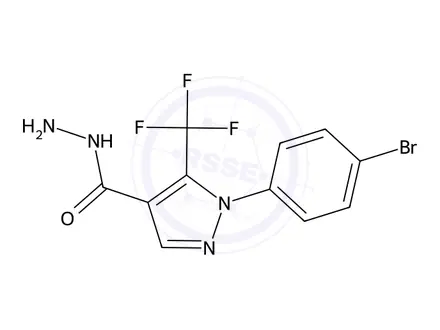 Chemical structure of 1-(4-Bromophenyl)-5-(trifluoromethyl)-1H-pyrazole-4-carbohydrazide