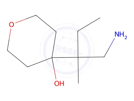 Chemical structure of 4-(1-Amino-2-methylbutan-2-yl)tetrahydro-2h-pyran-4-ol