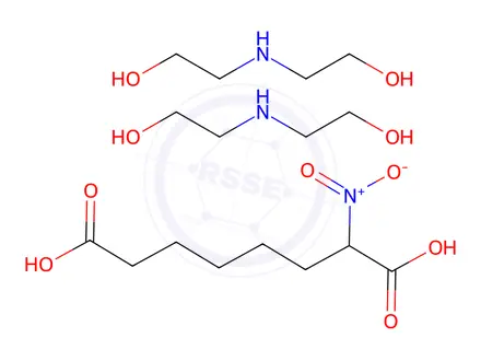 Chemical structure of nitrooctanedioic acid, compound with 2,2'-iminodiethanol (1:2)