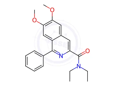 Chemical structure of N,N-Diethyl-6,7-dimethoxy-1-phenylisoquinoline-3-carboxamide