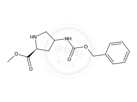 Chemical structure of (2S)-Methyl 4-(((benzyloxy)carbonyl)amino)pyrrolidine-2-carboxylate