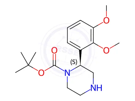 Chemical structure of tert-Butyl (S)-2-(2,3-dimethoxyphenyl)piperazine-1-carboxylate