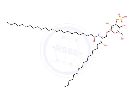 Chemical structure of [(2R,3S,4S,5R,6R)-3,5-dihydroxy-2-(hydroxymethyl)-6-[(E,2S,3R)-3-hydroxy-2-(tetracosanoylamino)octadec-4-enoxy]oxan-4-yl] hydrogen sulfate