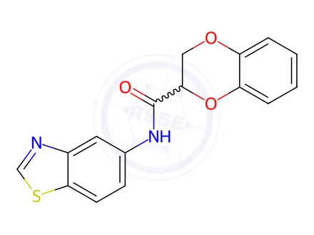 Chemical structure of N-(Benzo[d]thiazol-5-yl)-2,3-dihydrobenzo[b][1,4]dioxine-2-carboxamide