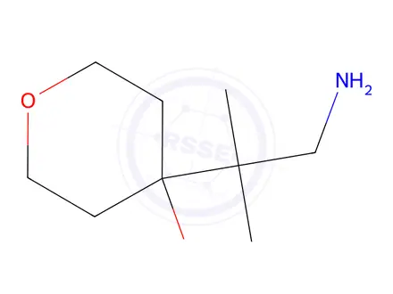 Chemical structure of 4-(1-amino-2-methylpropan-2-yl)oxan-4-ol