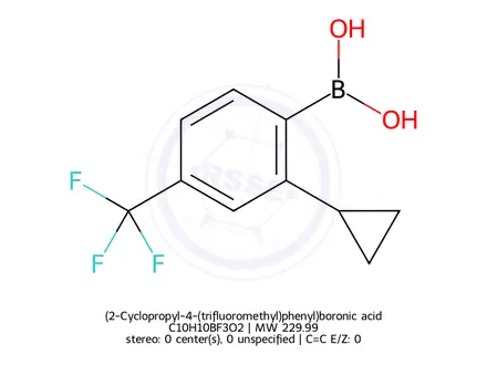 Chemical structure of (2-Cyclopropyl-4-(trifluoromethyl)phenyl)boronic acid