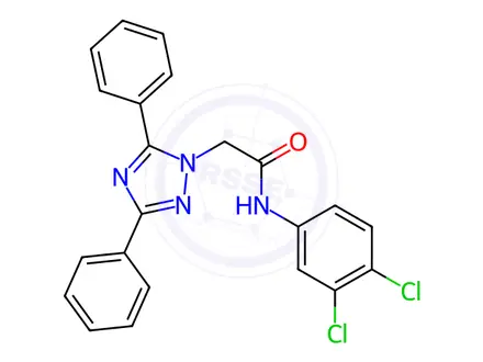 Chemical structure of N-(3,4-Dichlorophenyl)-2-(3,5-diphenyl-1H-1,2,4-triazol-1-yl)acetamide