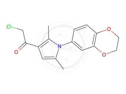 Chemical structure of 2-Chloro-1-[1-(2,3-dihydro-1,4-benzodioxin-6-yl)-2,5-dimethyl-1H-pyrrol-3-yl]ethan-1-one