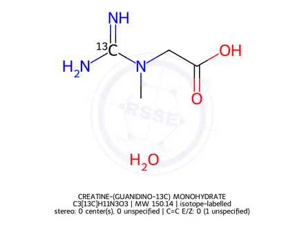 Chemical structure of CREATINE-(GUANIDINO-13C) MONOHYDRATE