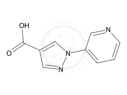 Chemical structure of 1-(Pyridin-3-yl)-1H-pyrazole-4-carboxylic acid