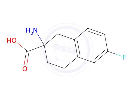 Chemical structure of 2-Amino-6-fluoro-1,2,3,4-tetrahydro-naphthalene-2-carboxylic acid